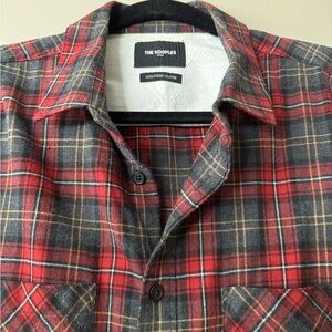 The Kooples Red and Gray Plaid Shirt